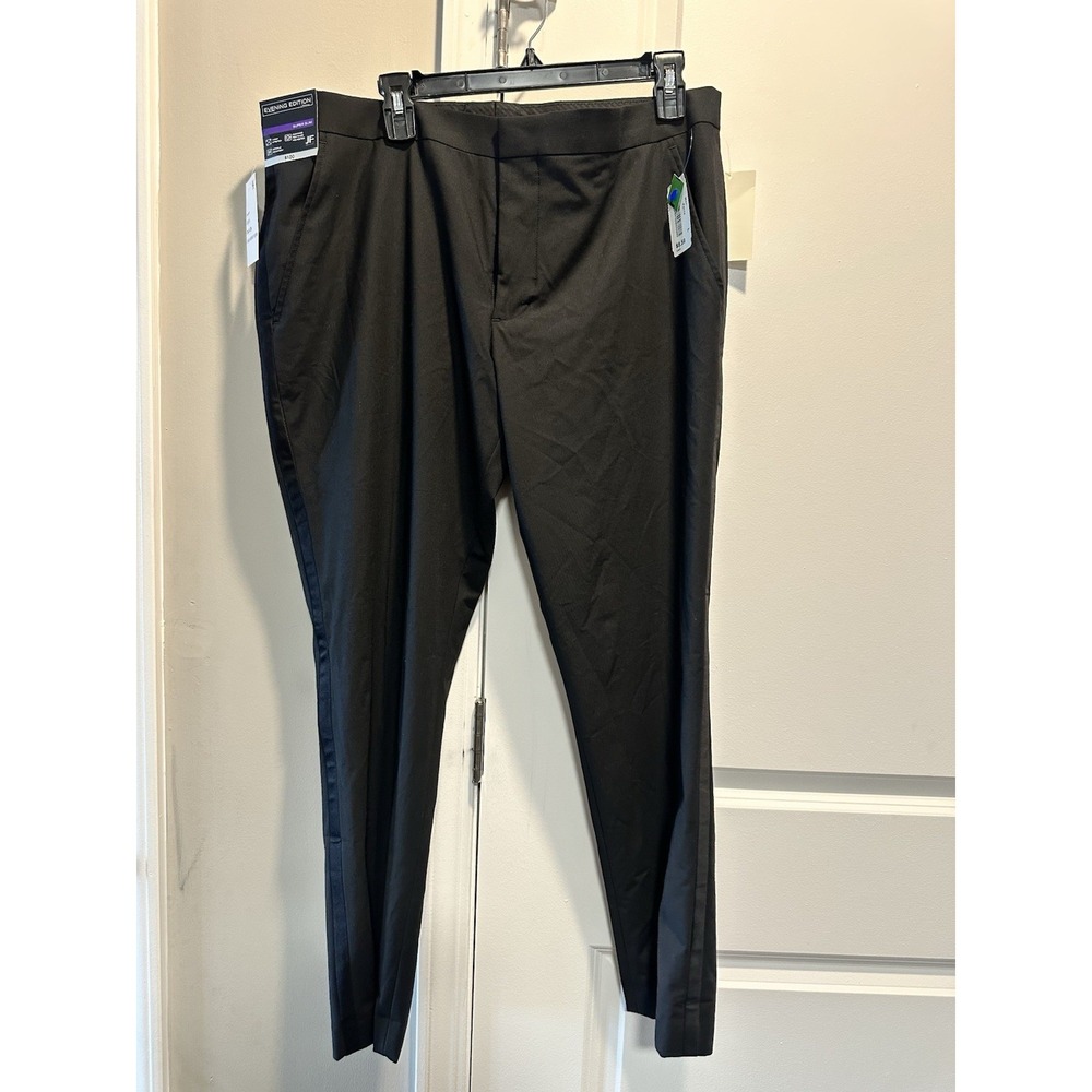 J.Ferrar Evening‎ Edition Super Slim Adjustec NWT Black Pants 36x29
